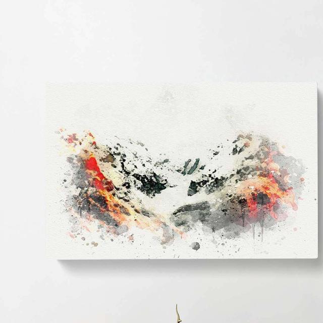 Alpenglow Upon the Mountains in Abstract - Wrapped Canvas Graphic Art Print East Urban Home Size: 35cm H x 50cm W x 3cm D on Productcaster.