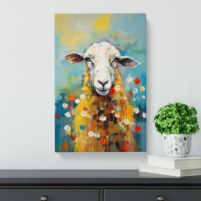 Sheep Expressionism No.2 - No Frame Print Brambly Cottage Size: 76cm H x 50cm W x 3cm D on Productcaster.