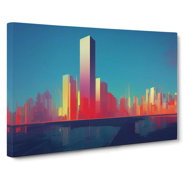 Epic City Skyline Architecture Abstract - Wrapped Canvas Graphic Art Latitude Run on Productcaster.