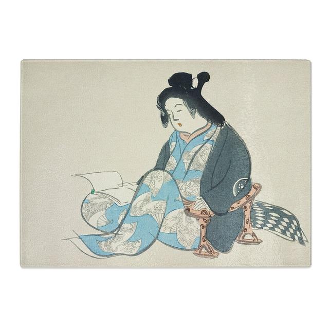 Reading Lady by Kamisaka Sekka Chopping Board East Urban Home Size: 0.4cm H x 28.5cm W x 39cm L on Productcaster.