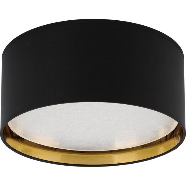 Banush Fabric Flush Mount 17 Stories Fixture Finish: Black, Size: 17cm H x 45cm W x 45cm D on Productcaster.