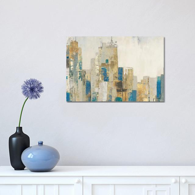 Wide City Blues by Allison Pearce - Wrapped Canvas Painting Fairmont Park Size: 30.48cm H x 45.72cm W x 1.905cm D on Productcaster.