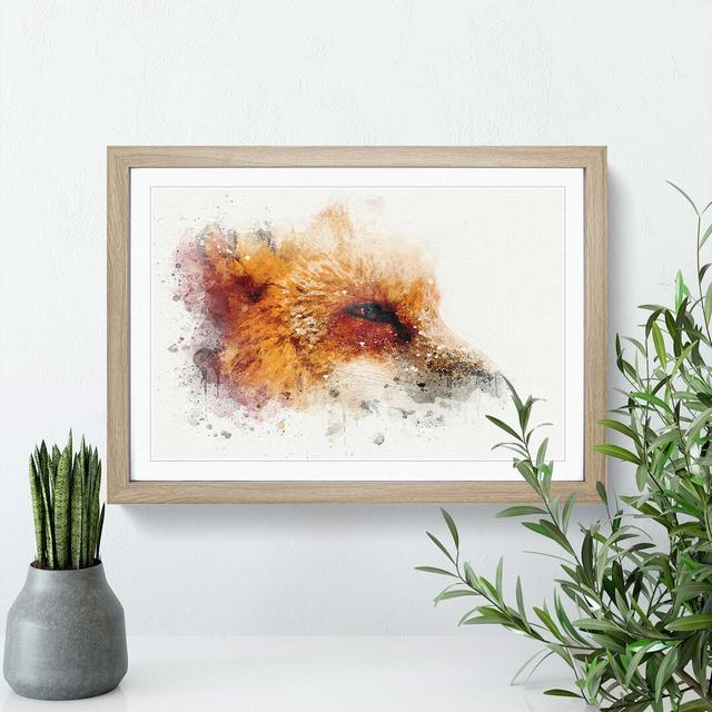 Profile of a Red Fox in Abstract - Picture Frame Graphic Art Print East Urban Home Size: 60cm H x 91cm W x 2cm D, Frame Option: Oak on Productcaster.