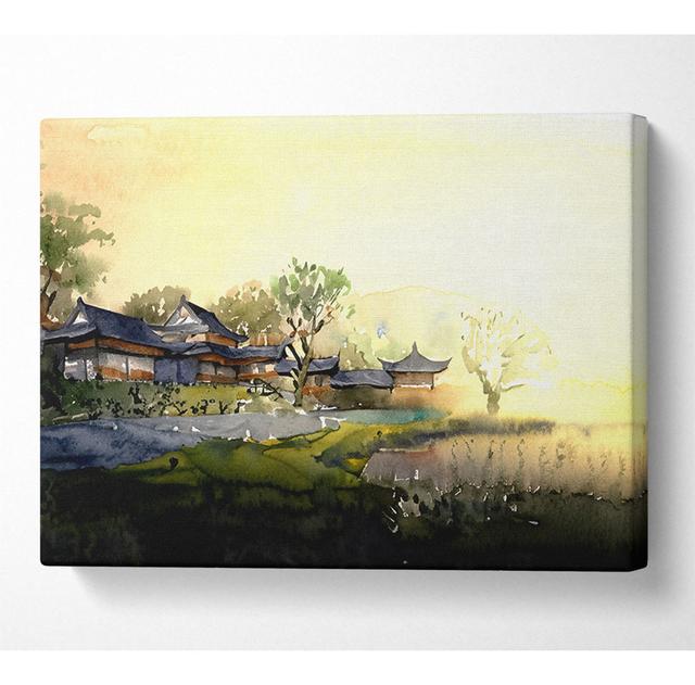 Beautiful Japanese Garden - Wrapped Canvas Art Prints ClassicLiving Size: 50.8cm H x 81.3cm W x 10cm D on Productcaster.