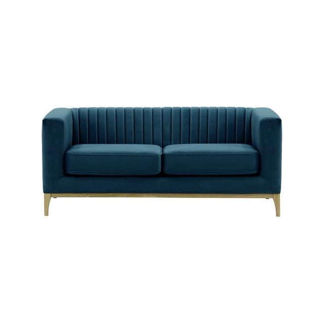 Sofa Buie Canora Grey Beinfarbe: Wachsschwarz, Farbe der Polsterung: Blau on Productcaster.