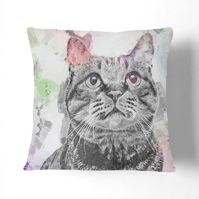 Colours of a Cat Cushion with Filling East Urban Home Size: 40cm H x 40cm W x 15cm D on Productcaster.