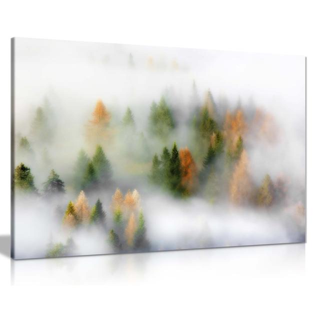 Misty Forest In Autumn - Wrapped Canvas Print Panther Print Size: 51cm H x 76cm W on Productcaster.