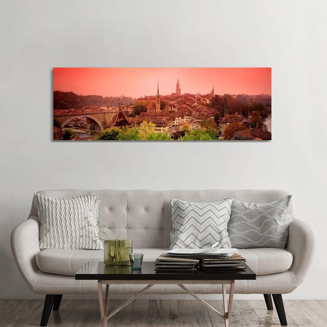 Dusk Bern Switzerland by Panoramic Images - Panoramic Gallery-Wrapped Canvas Giclée on Canvas Ebern Designs Format: Wrapped Canvas, Size: 60.96cm H x on Productcaster.