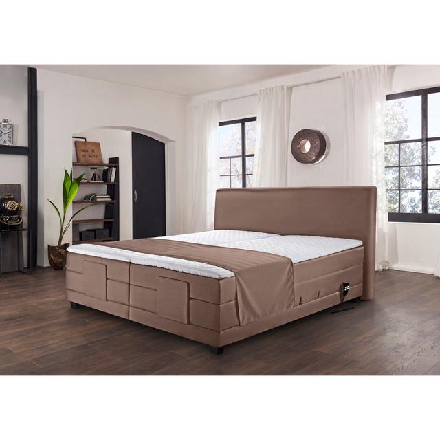 Elektrisch verstellbares Boxspringbett Avens mit Topper ModernMoments Größe: 160 x 200 cm, Farbe: Braun, Matratzenhärte: H3 – ab ca. 80 kg/H4 – bis ca on Productcaster.