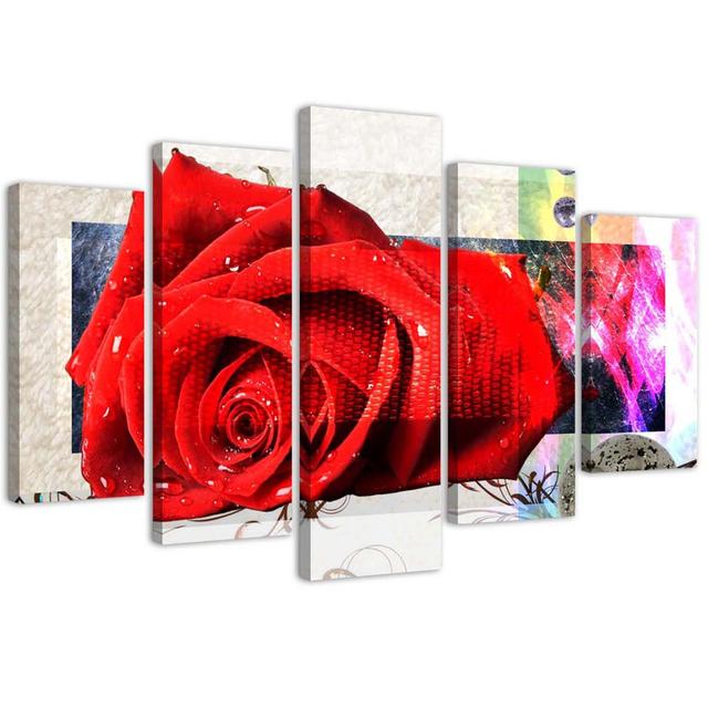 Red Rose Flowers Nature Mercer41 Size: 100cm H x 200cm W on Productcaster.