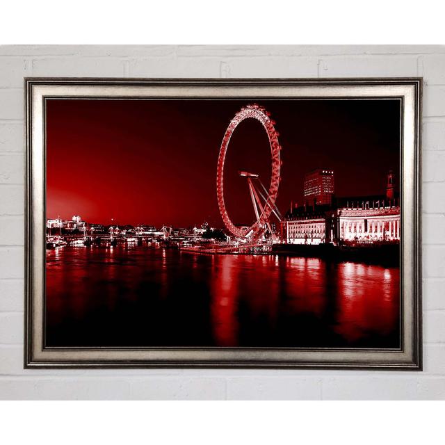 London Eye Red - Single Picture Frame Art Prints Ebern Designs Size: 29.7cm H x 42cm W x 1.5cm D on Productcaster.