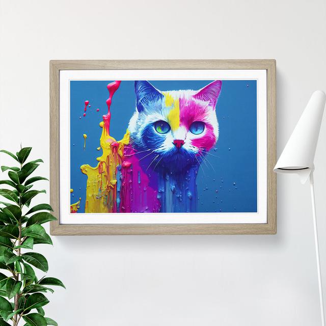 XH1022-1849X Cat Painted Vol.2 - Single Picture Frame Painting Brambly Cottage Size: 25cm H x 34cm W x 2cm D, Frame Colour: Oak on Productcaster.