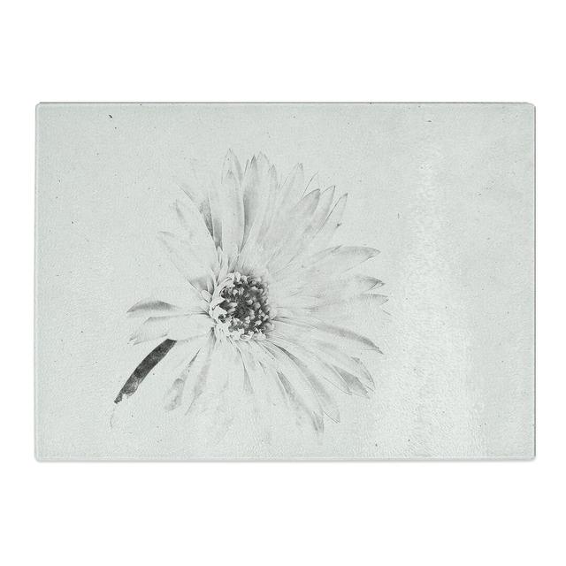 Tempered Glass Flower Sketch Chopping Board East Urban Home Size: 28.5 cm x 39 cm on Productcaster.