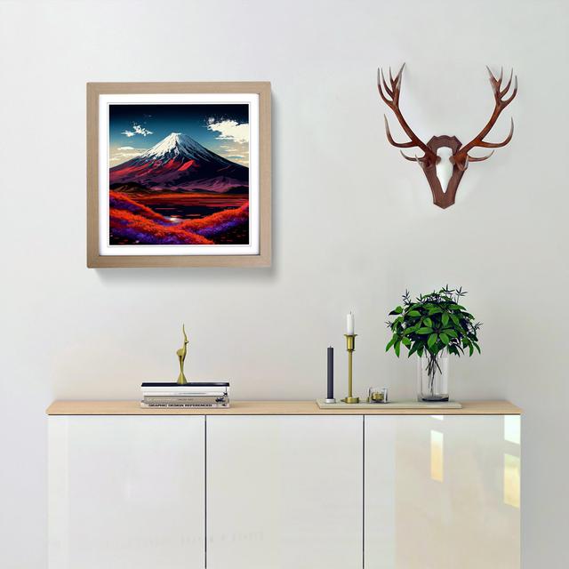 Mount Fuji Colour Field Painting No.1 - Single Picture Frame Art Prints on Wood Alpen Home Format: Oak on Productcaster.