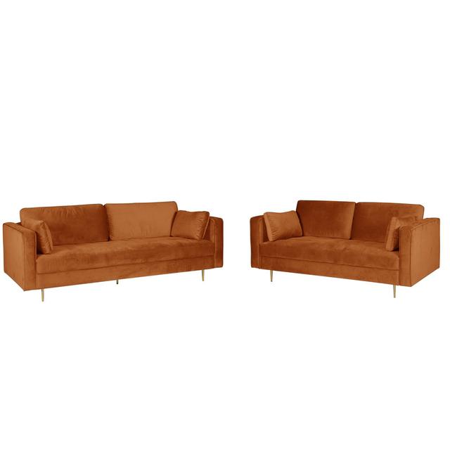 Athalia 2 Piece Sofa Set Fairmont Park Upholstery Colour: Orange on Productcaster.