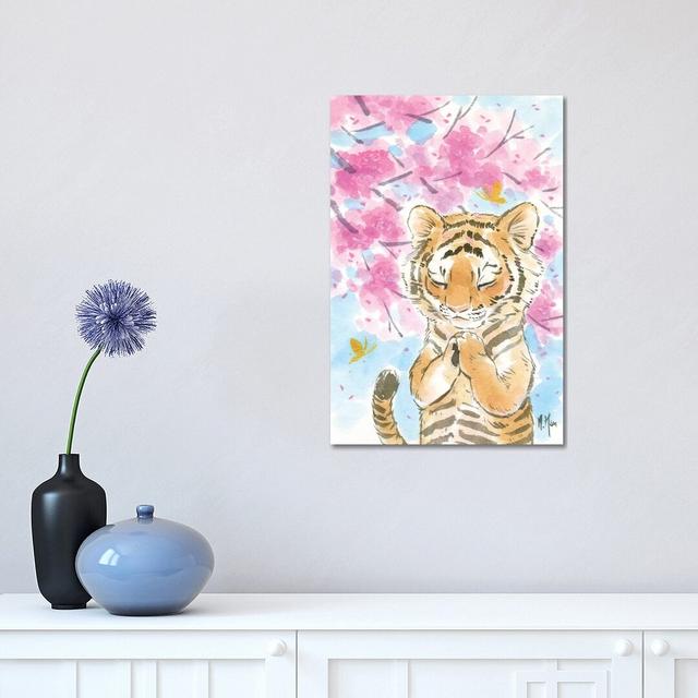 Cherry Blossom Tiger by Martin Hsu - Painting on Canvas Harriet Bee Size: 45.72cm H x 30.48cm W x 1.91cm D, Format: Wrapped Canvas on Productcaster.