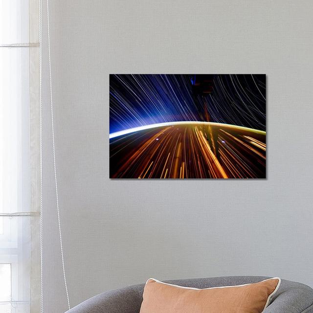 Long Exposure Star From Space II - Wrapped Canvas Print Latitude Run Size: 45.72cm H x 66.04cm W x 3.81cm D on Productcaster.