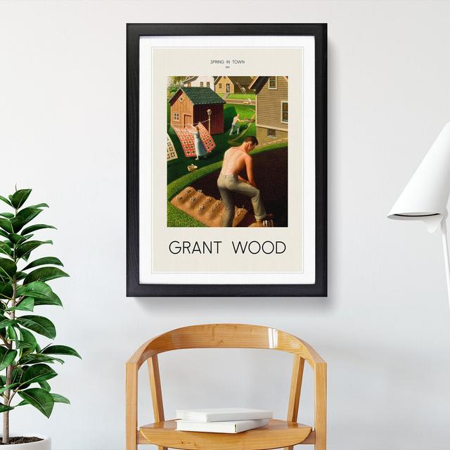 Spring In Town by Grant Wood - Single Picture Frame Print East Urban Home Size: 65cm H x 48cm W x 2cm D, Frame Option: Black Framed on Productcaster.