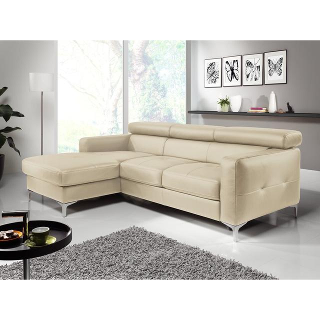 Ecksofa Raiden mit Bettfunktion COTTA Gepolstert: Beige, Ausrichtung: Recamiere links, Design: Verstellbare Liegefunktion on Productcaster.