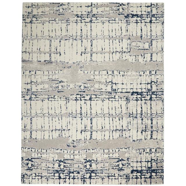 Twilight Machine Woven Blue/White Area Rug Longweave Rug Size: Rectangle 236 x 297cm on Productcaster.