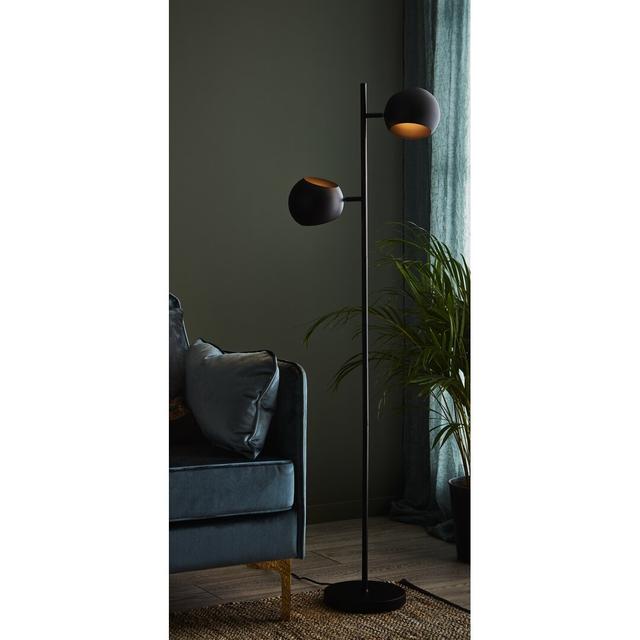 Doyle Edgar 145cm Reading Floor Lamp George Oliver Base Finish: Black on Productcaster.