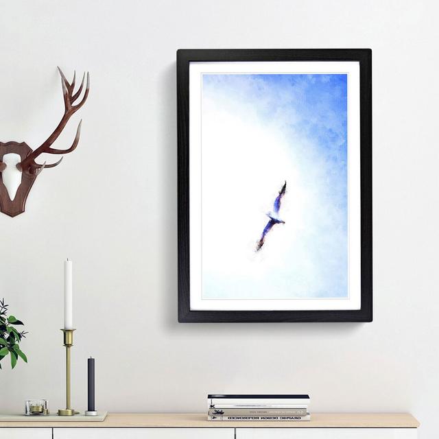 Flying Seagull Abstract - Picture Frame Painting Print East Urban Home Frame Option: Black Framed, Size: 63cm H x 45cm W x 2cm D on Productcaster.