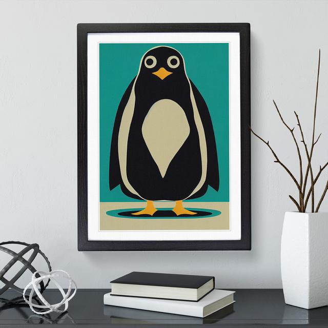 Penguin Abstract Art No.8 - Wrapped Canvas Print World Menagerie Size: 34cm H x 25cm W, Format: Black Framed on Productcaster.