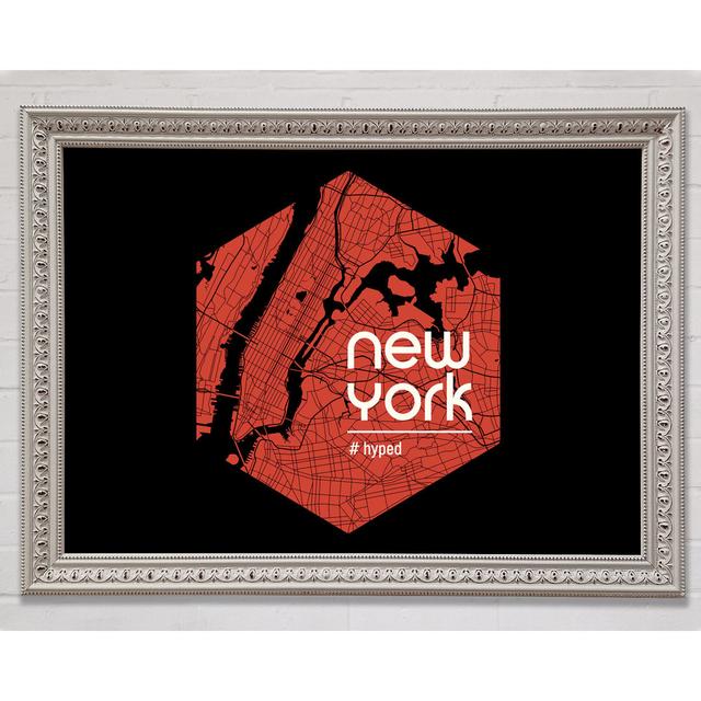 Karte von NYC - Einzelne Bilderrahmen Kunstdrucke Bright Star Größe: 100cm H x 141,4cm B x 3cm T on Productcaster.