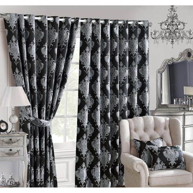 Vidal Eyelet Blackout Thermal Curtain Rosdorf Park Panel Size: Width 167.64 x Drop 228.6cm on Productcaster.