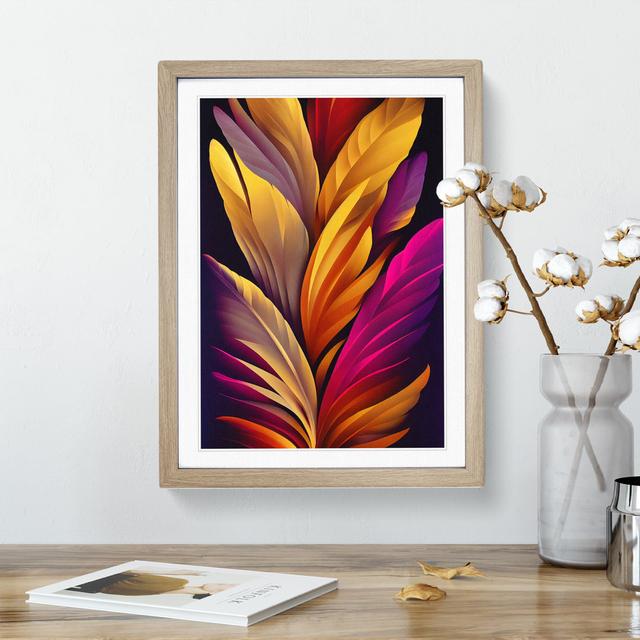 Resplendent Feather - Single Picture Frame Print ClassicLiving Size: 46cm H x 34cm W x 2cm D, Frame Colour: Oak on Productcaster.