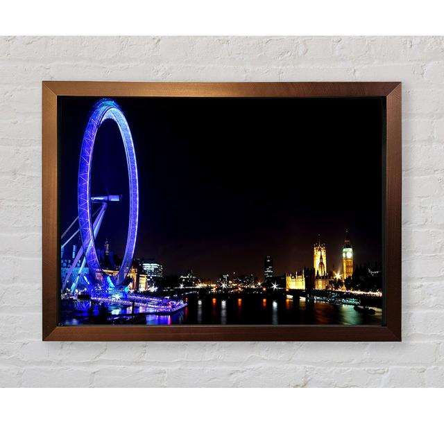 London Eye Blue Uk - Single Picture Frame Art Prints Ebern Designs Size: 84.1cm H x 118.9cm W x 3.4cm D on Productcaster.