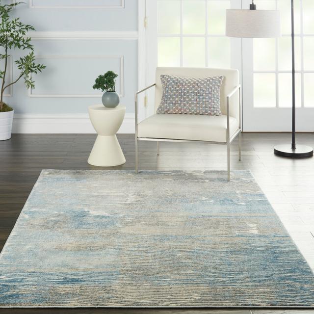 Power Loom Blue Rug Rugs Direct on Productcaster.