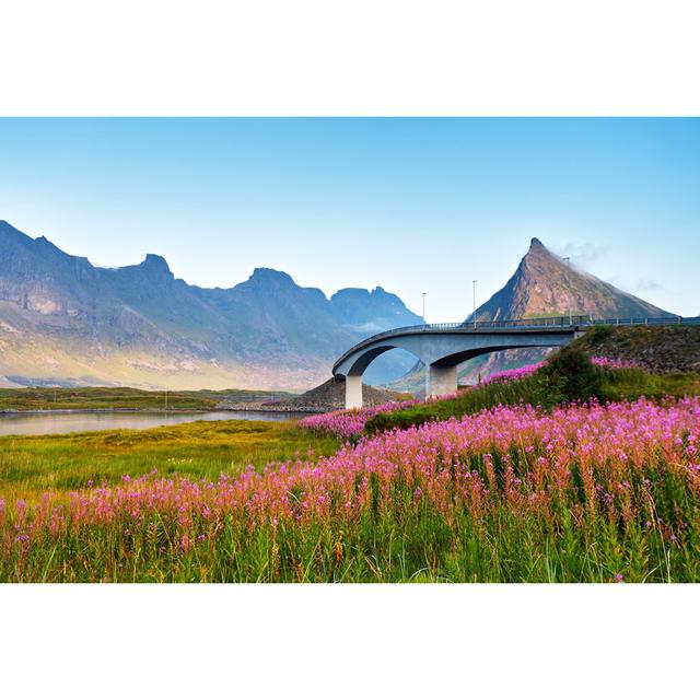 Brücke über den Fjord - Fotografie auf Leinwand Alpen Home Größe: 20cm H x 30cm B x 1,8cm T on Productcaster.