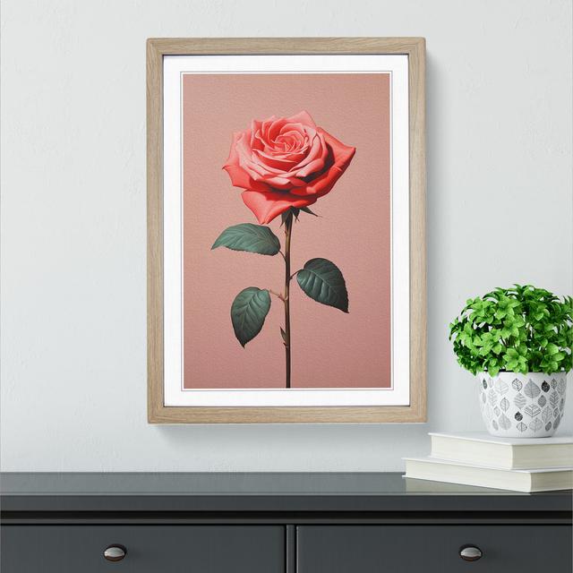 Rose Minimalism No.4 - Print Marlow Home Co. Format: Oak Framed, Size: 46cm H x 34cm W x 2cm D on Productcaster.