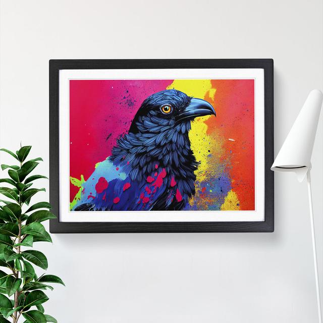 XH1022-7343X Raven Bird Splash Vol.4 Abstract - Single Picture Frame Print 17 Stories Size: 46cm H x 64cm W x 2cm D, Frame Colour: Black Framed on Productcaster.