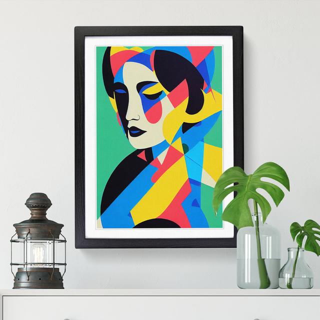 FRM-V0523-2929X Woman Portrait Abstract - Single Picture Frame Print Metro Lane Size: 64cm H x 46cm W x 2cm D, Frame Option: Oak on Productcaster.