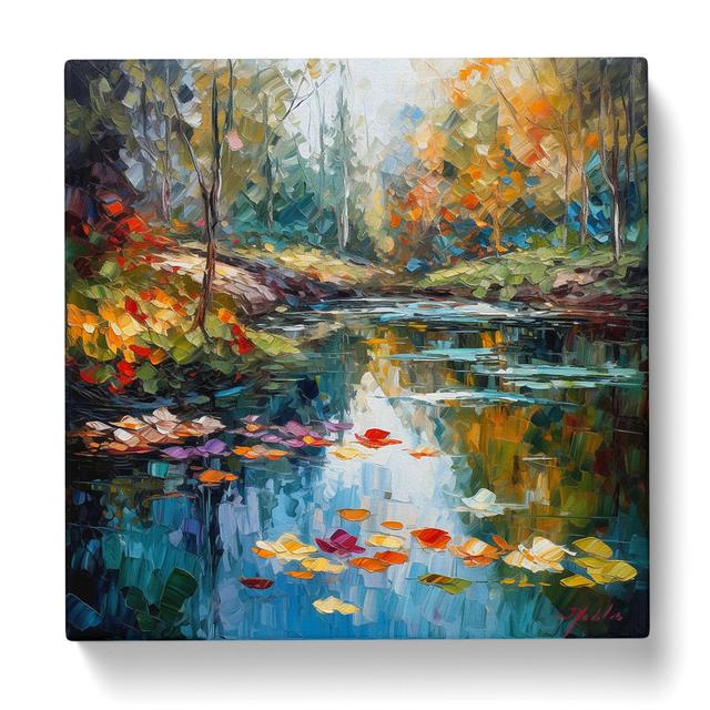 Pond Palette Knife Painting No.2 Alpen Home Size: 35cm H x 35cm W x 3cm D on Productcaster.