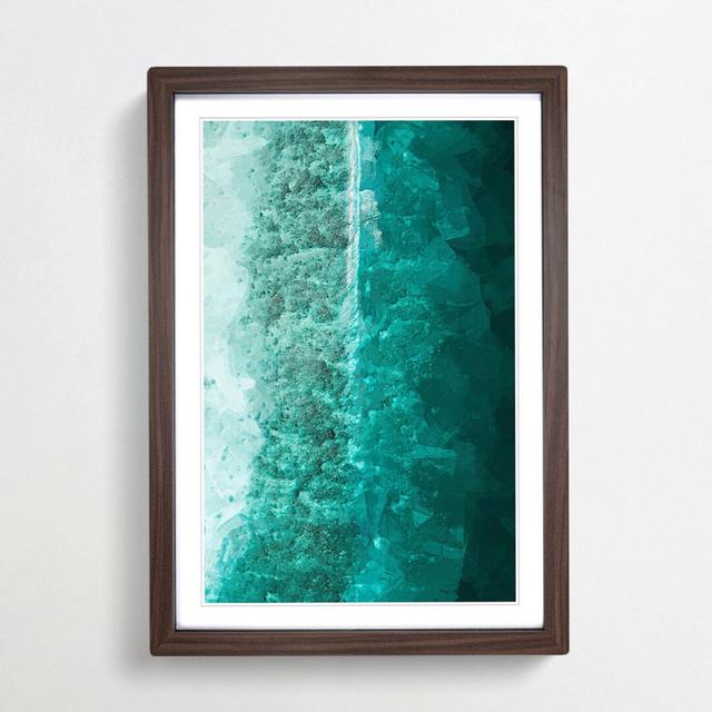 Wave in the Maldives in Abstract - Picture Frame Graphic Art Print East Urban Home Frame Option: Walnut, Size: 60cm H x 40cm W x 2cm D on Productcaster.