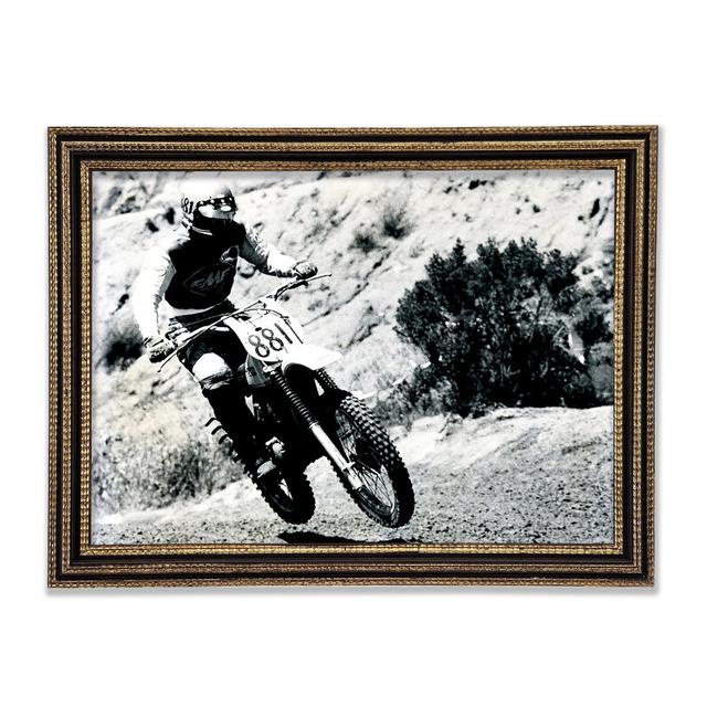 Motorcross Retro Race - Print Ebern Designs Size: 59.7cm H x 84.1cm W x 3cm D on Productcaster.