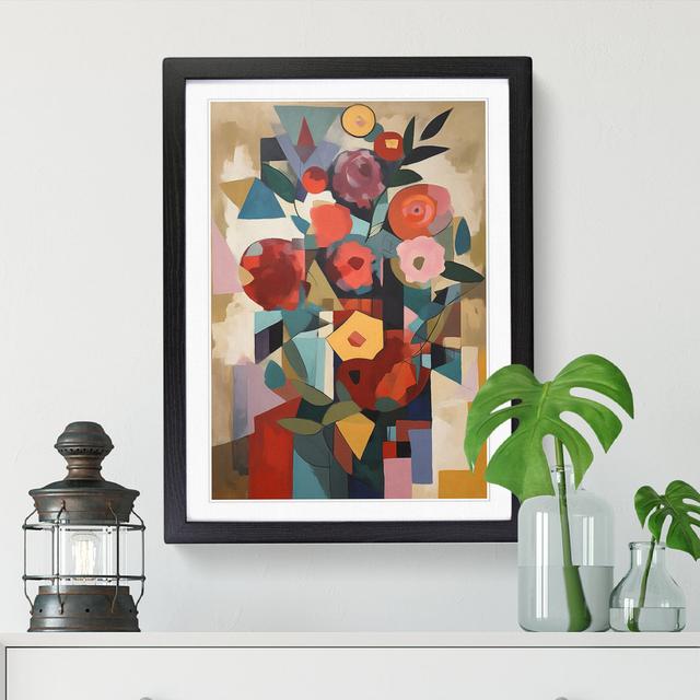 Flowers Constructivism Floral Vol.3 - Picture Frame Print Marlow Home Co. Size: 34cm H x 25cm W x 2cm D, Format: Walnut Framed on Productcaster.