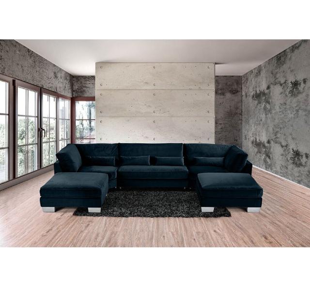 Modulares Ecksofa Fruge Canora Grey Polsterfarbe: Peacock on Productcaster.