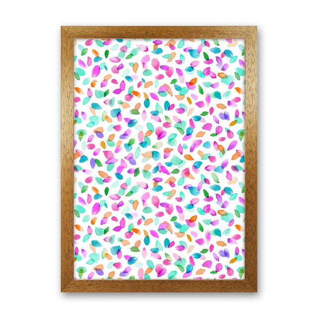 Minimal Flower Petals Pink - Graphic Art Print on Paper 17 Stories Size: 34cm H x 25cm W x 3cm D, Frame Option: Brown Framed on Productcaster.