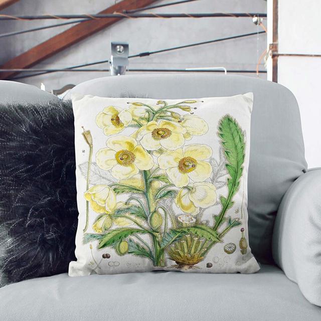 Floral Square Throw Cushion East Urban Home Size: 55cm H x 55cm W x 20cm D, Backing Colour: Stone on Productcaster.