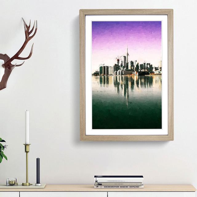 Skyline of Toronto in Canada in Abstract - Picture Frame Graphic Art Print East Urban Home Frame Option: Oak Framed, Size: 36cm H x 27cm W x 2cm D on Productcaster.