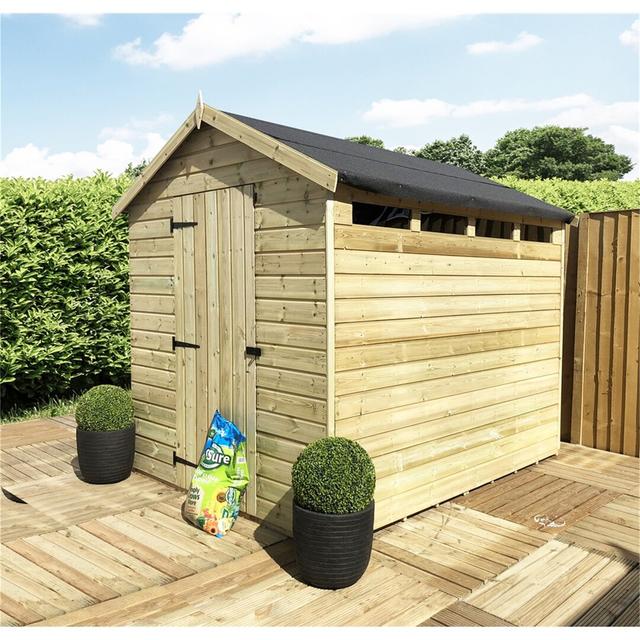 Karbach 4 ft. W x 7 ft. D Solid Wood Garden Shed Dakota Fields on Productcaster.