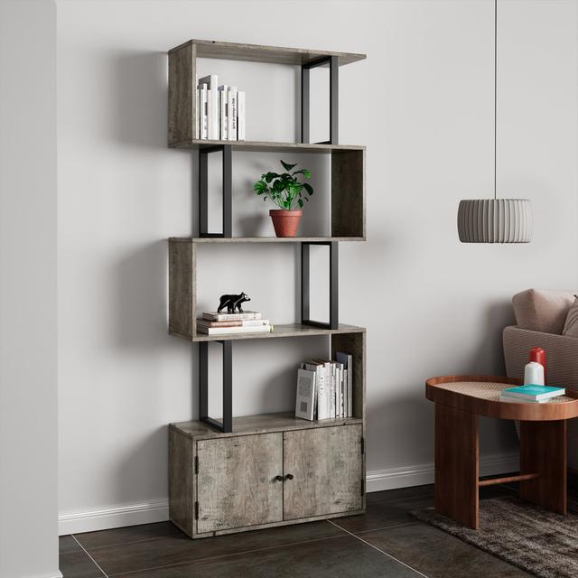 Urbain Bookcase Borough Wharf Colour: Grey/Black on Productcaster.