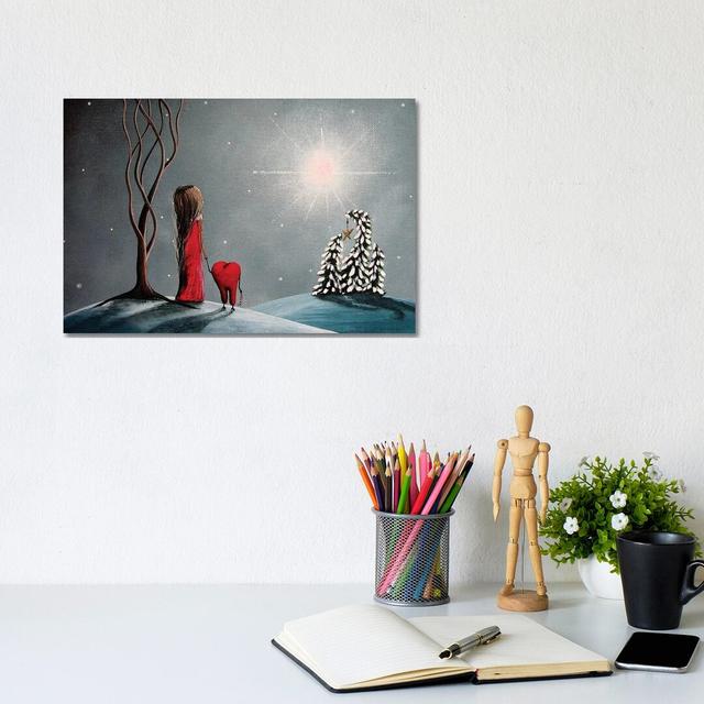 Star of Hope by Moonlight Art Parlour - Painting Print on Canvas Latitude Run Size: 20.32cm H x 30.48cm W x 1.91cm D, Format: Wrapped Canvas on Productcaster.