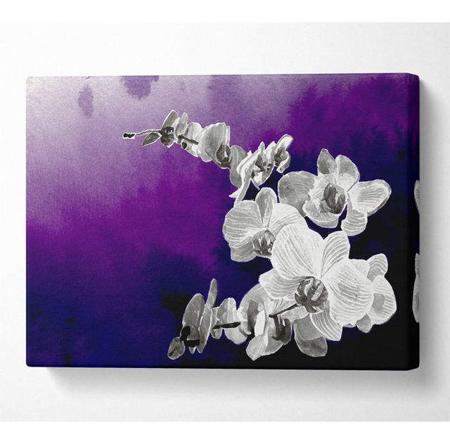 Snap Dragon Purple B N W - Wrapped Canvas Art Prints ClassicLiving Size: 81cm H x 121.9cm W x 10cm D on Productcaster.