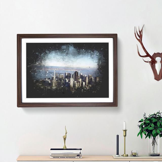 View of San Francisco - Picture Frame Graphic Art Print East Urban Home Size: 33cm H x 45cm W x 2cm D, Frame Option: Walnut Framed on Productcaster.