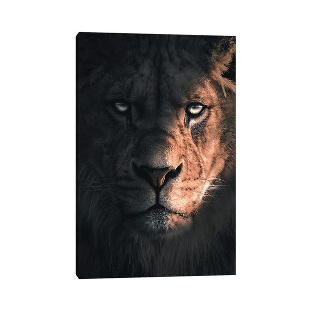 Lion Portrait by Zenja Gammer - Print on Canvas Bloomsbury Market Size: 45.72cm H x 30.48cm W x 1.91cm D, Format: Wrapped Canvas on Productcaster.